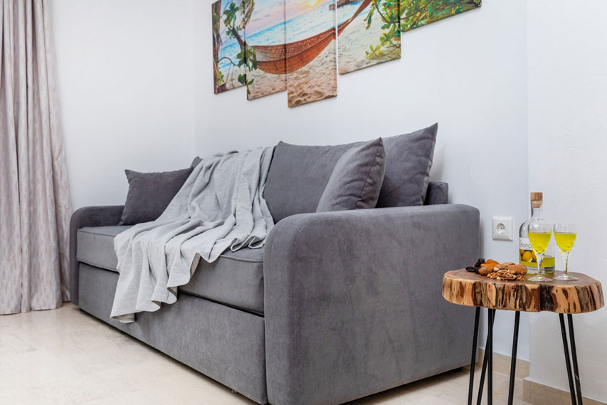 Naxian Asset Agios Arsenios - The couch in the living room